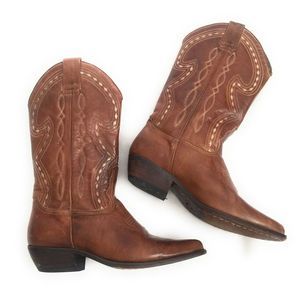Guess by Marciano Brown Leather Western Boots 7